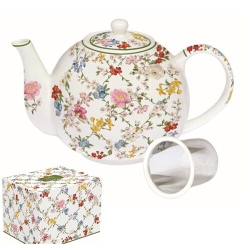 Porcelán teáskanna 1000ml, dobozban, Garden Dreams