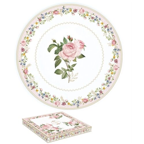 Porcelán tortatál 32cm, dobozban, Chant des Roses