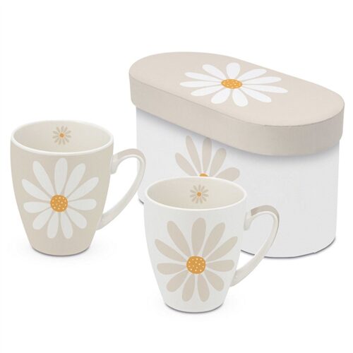 Porcelánbögre 0,35l, dobozban, 2db-os, Happy Flower