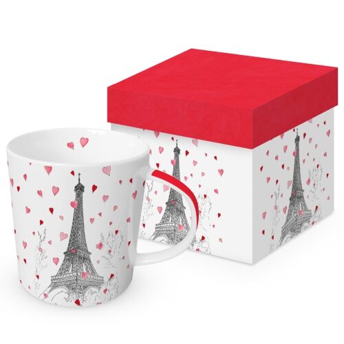 Porcelánbögre 0,4l, dobozban, Paris Love