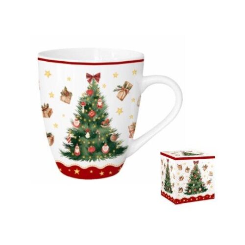 Porcelánbögre 1000ml, dobozban, Christmas Tree 3