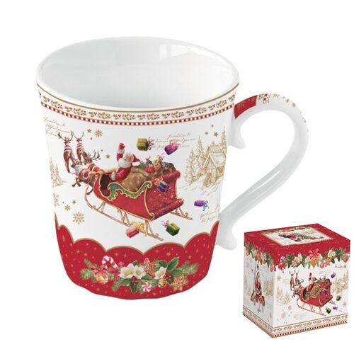 Porcelánbögre 340ml, dobozban, Christmas Memories