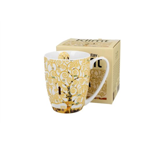 Porcelánbögre 360ml, dobozban, Klimt: Életfa