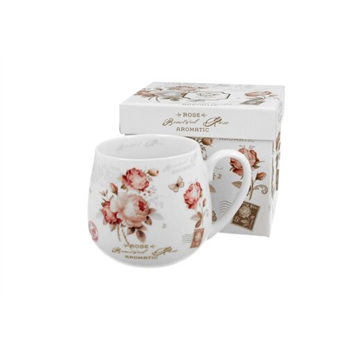 Porcelánbögre 400ml, dobozban, Secesja