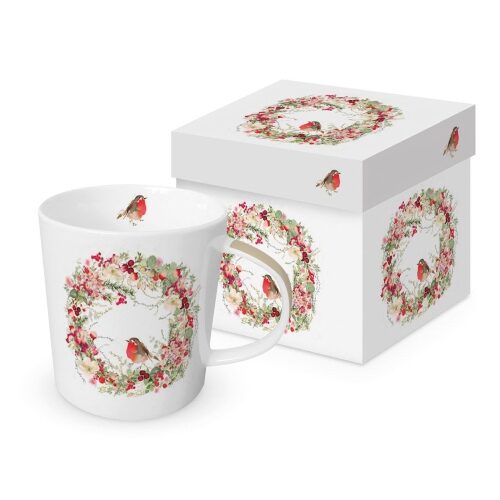 Porcelánbögre Beautiful Christmas Wreath, 0,4l dobozban
