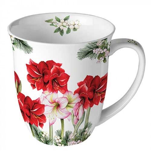 Porcelánbögre Blooming amaryllis white 0,4l