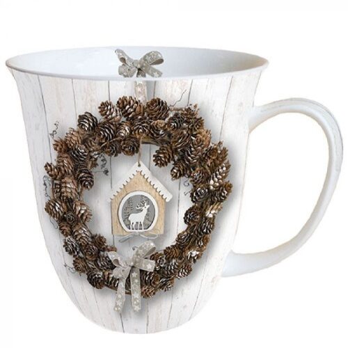 Porcelánbögre Fenyőtoboz Koszorú 0,4l