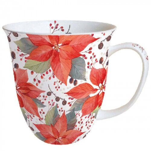 Porcelánbögre Mikulásvirág és Bogyók 0,4L