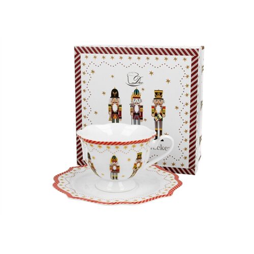 Porceláncsésze+alj, 190ml, dobozban Christmas Nutcracker