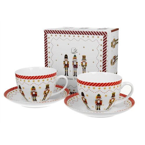Porceláncsésze+alj, 270ml, 2 személyes, dobozban, Christmas Nutcracker