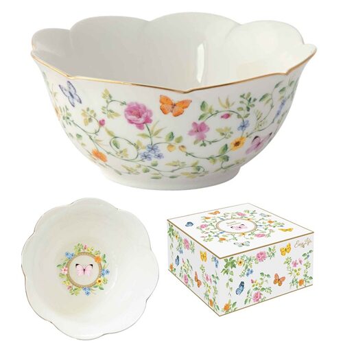 Porcelántál 16cm, dobozban, Dancing Butterflies