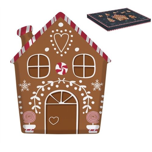 Porcelántál 21x25,5cm, dobozban, Gingerbread