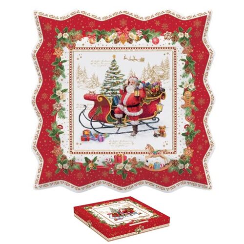 Porcelántálca 30x30cm, Christmas Memories