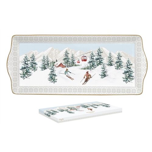Porcelántálca 35x15cm, dobozban, Chalet