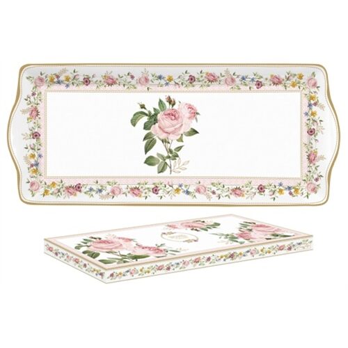 Porcelántálca 35x15cm, dobozban, Chant des Roses