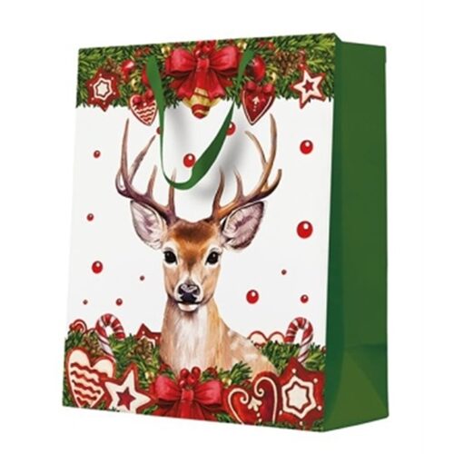 Red Deer papír ajándéktáska large 26,5x33,5x13cm