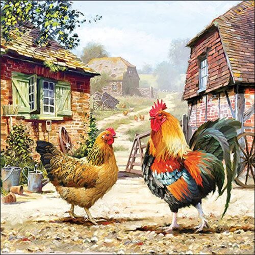 Rooster ranch papírszalvéta 33x33cm, 20db-os