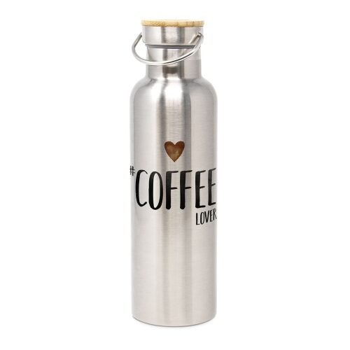 Rozsdamentes acél útipalack, duplafalú, 0,75l, Coffee Lover