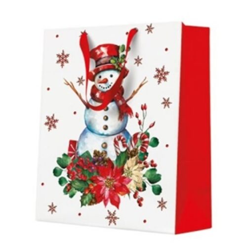 Starly Snowman papír ajándéktáska medium 20x25x10cm