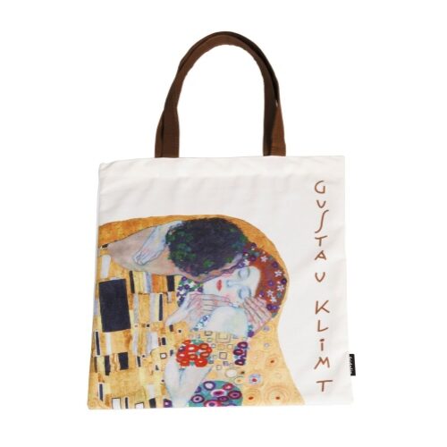 Textil bevásárlótáska 38x40cm, polyester,Klimt:The Kiss