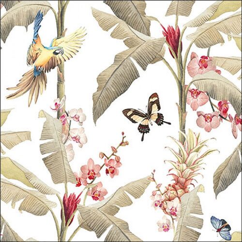 Tropical scene white papírszalvéta 33x33cm, 20db-os