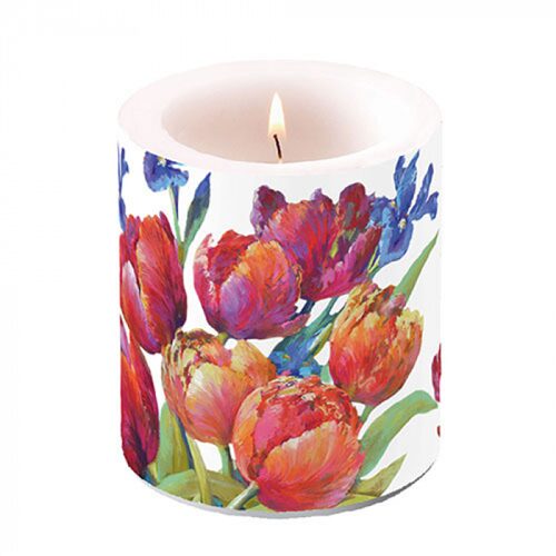 Tulips of joy átvilágítós gyertya 10x10cm
