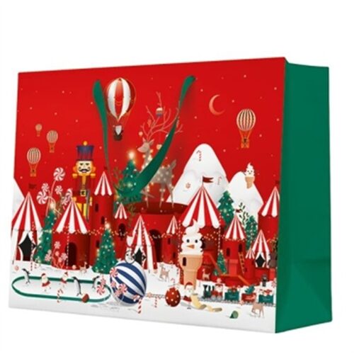 Winter Wonderland Christmas papír ajándéktáska horizontal 33,5x26,5x13cm