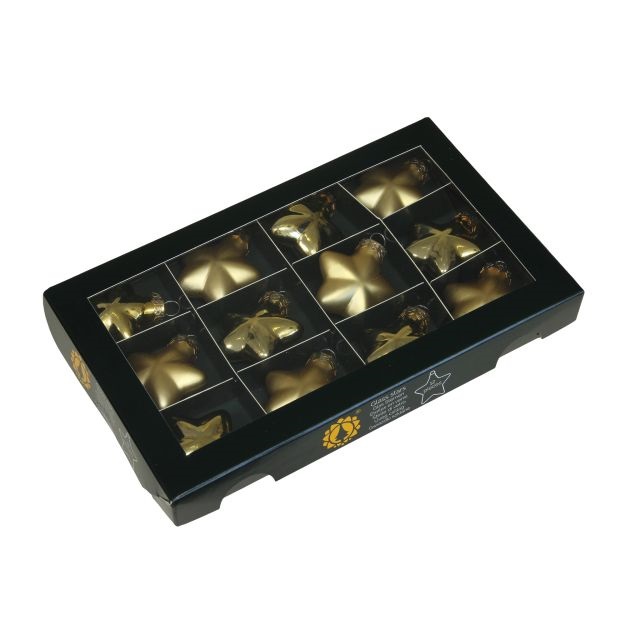 Csillag 4 cm bright gold combi S/12