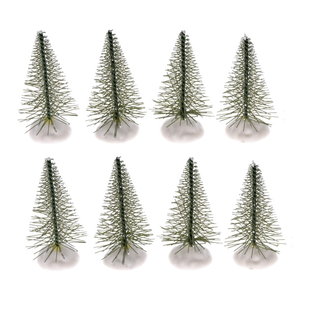 Fenyõ dekoráció havas 6 cm S/8