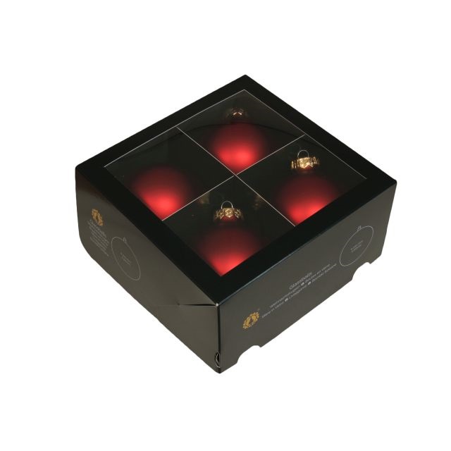 Gömb 10 cm red mat S/4