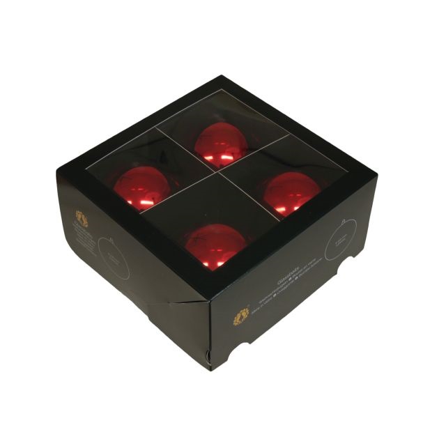 Gömb 10 cm red shiny S/4