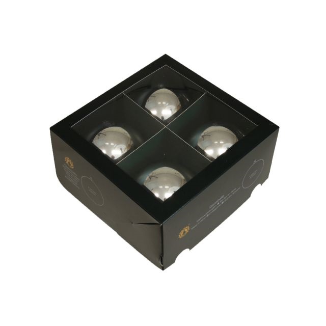 Gömb 10 cm silver shiny S/4