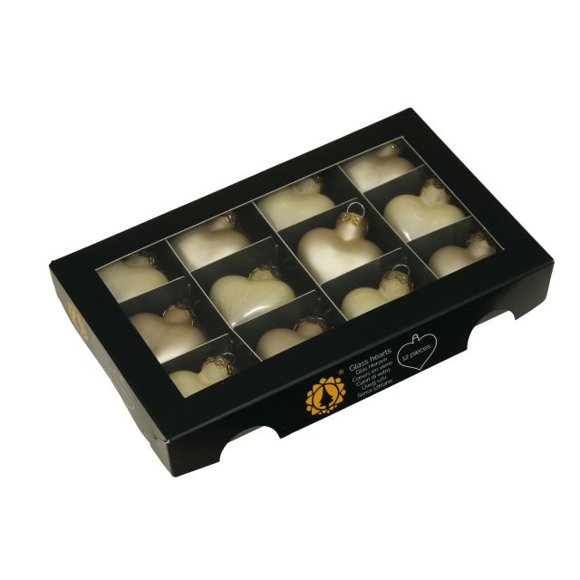 Szív 4 cm champagne combi S/12