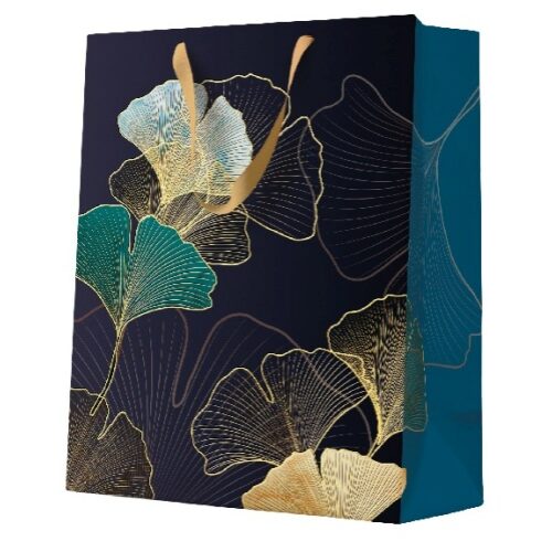 Papír ajándéktáska, Stylish Ginko Accents, 26,5x33,5x13cm