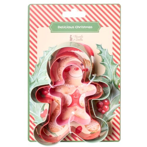 Ajándékszett, Delicious Christmas, 3db mézeskalács figura sütiformázó, 8,5x6,3x2,5cm / 11,5x8,5x2,5cm / 14x10,5x2,5cm