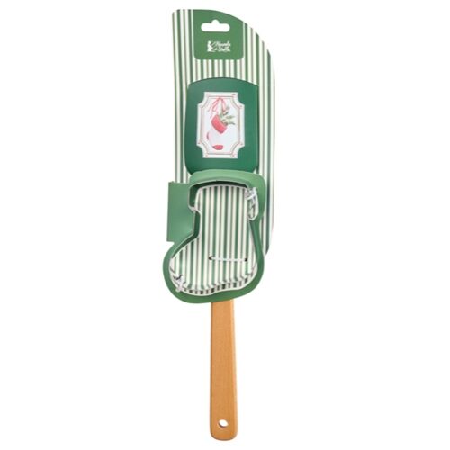 Ajándékszett, Magic Noel, zoknis, szilikonspatula fanyéllel és fém sütiformázó, spatula 32,3x6x1,3cm, sütiformázó 9-10cm