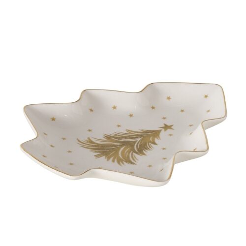 Fenyő formájú porcelántál, Stella, 25,8x21,7x3,1cm