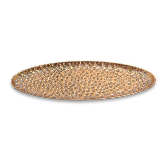 Tálca ovális M fém 52x18x3 cm arany